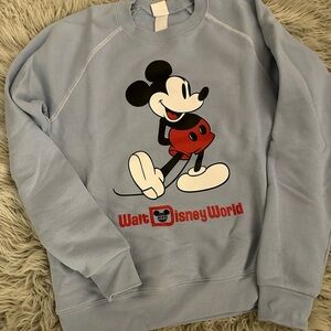 Disney Blue Crewneck Sweater with Mickey Mouse Design
